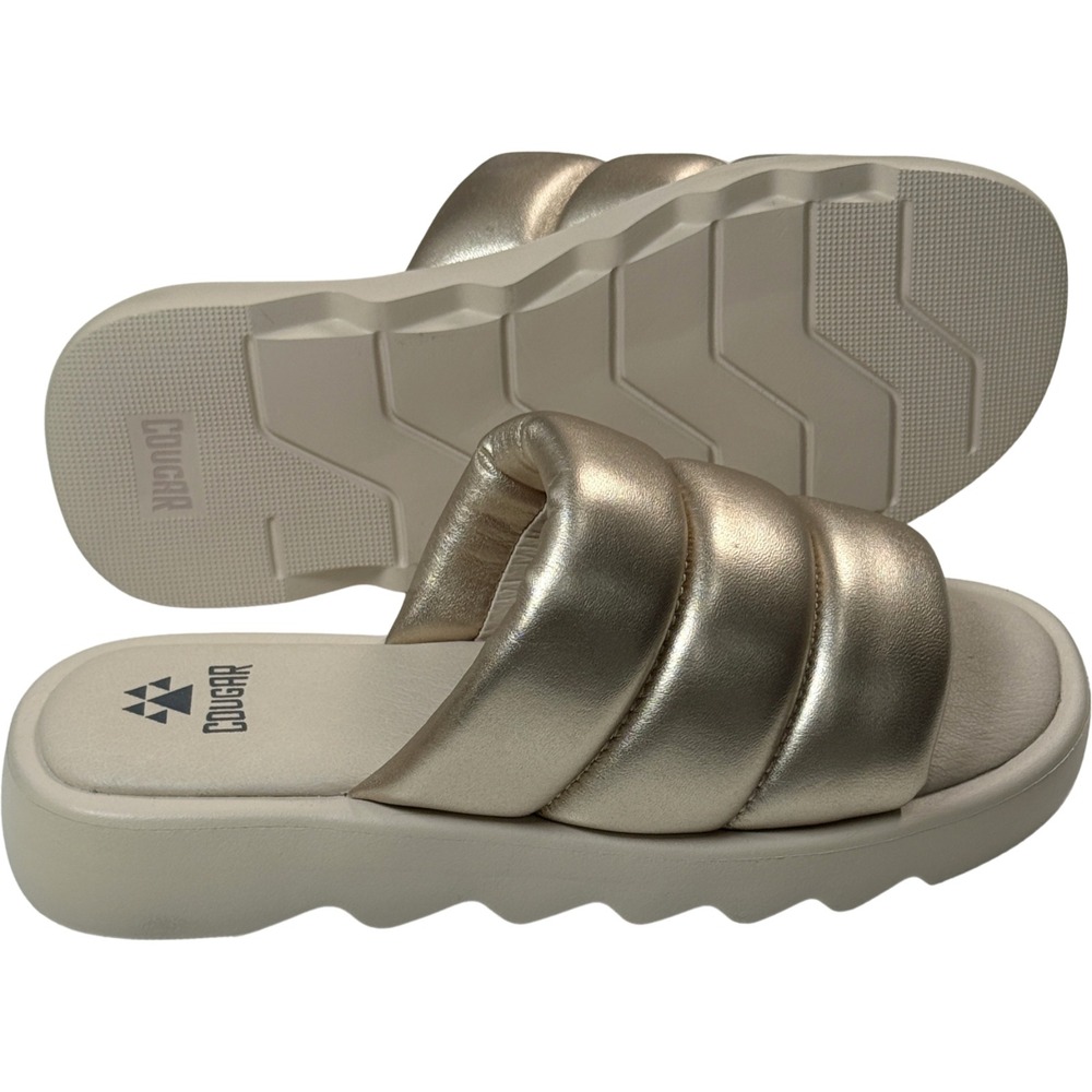 Cougar Julep Puffer Slide Sandals - NWT Womens Size 7 Platino - #49483-ZZ4